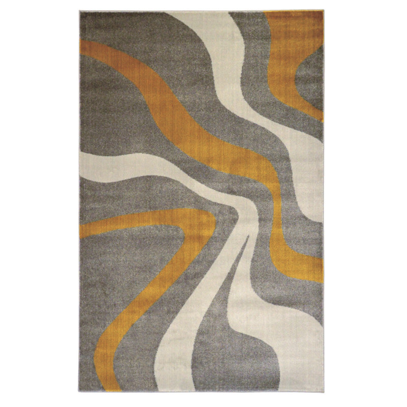Brayden Studio Lacluta Looped Grey/Ochre Rug Wayfair.co.uk